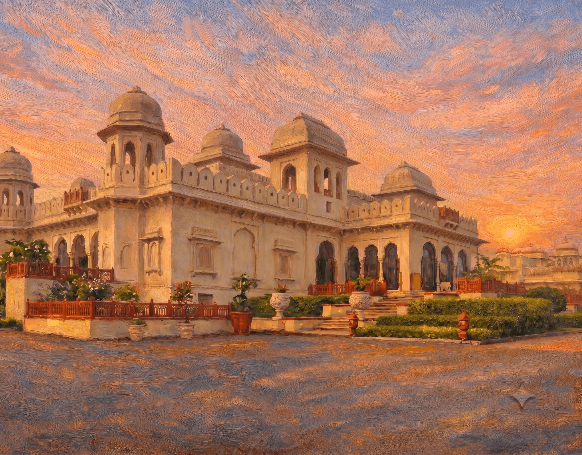 Palace at golden sunset